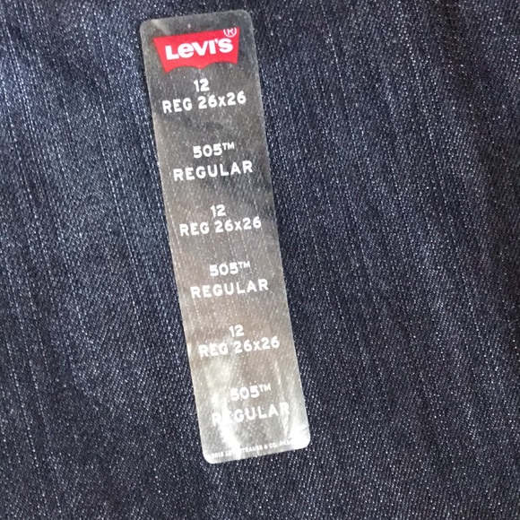 Levis 505 boys 12 regular jeans new with tags - Picture 2 of 5